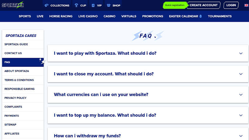 Sportaza Betting Site Review